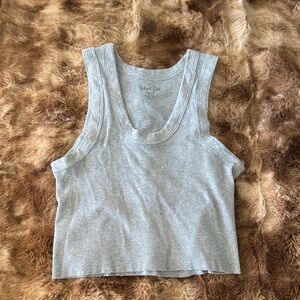 Ribbed Knit Gray Tank
